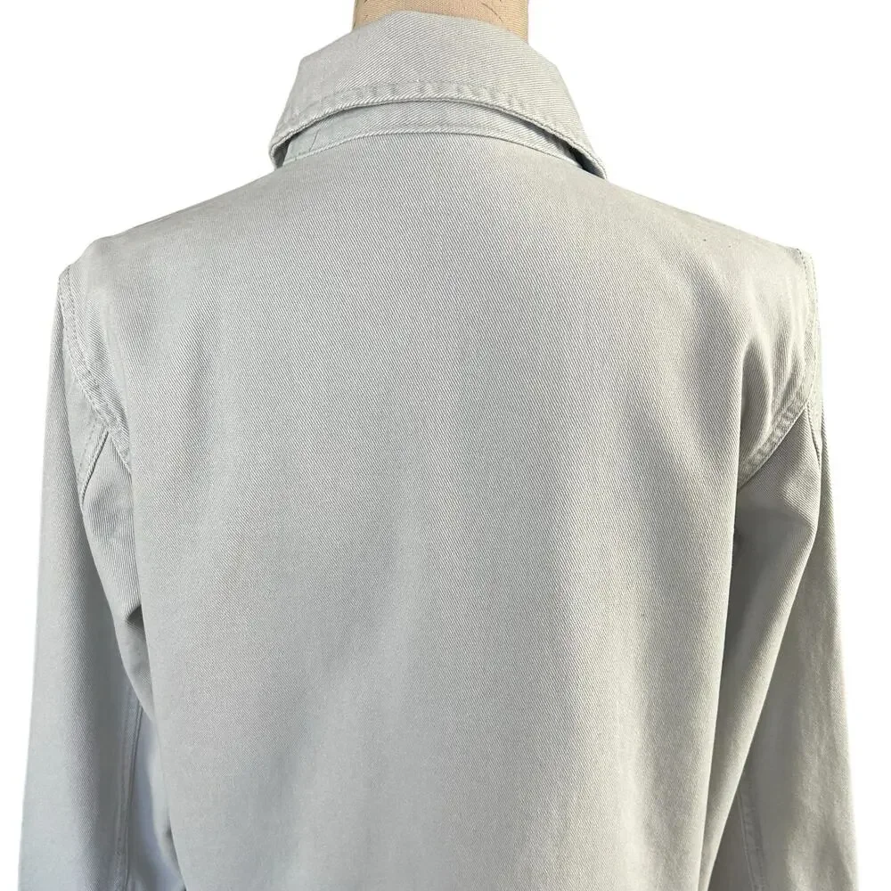 Wonder Nation Twill Jacket Kids Sze XL Light Gray Utility Chest Pockets Full Zip